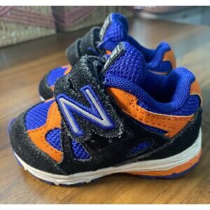 New Balance 888 Toddler Blue Black Hook Loop Closure Tennis Shoes - Size 2